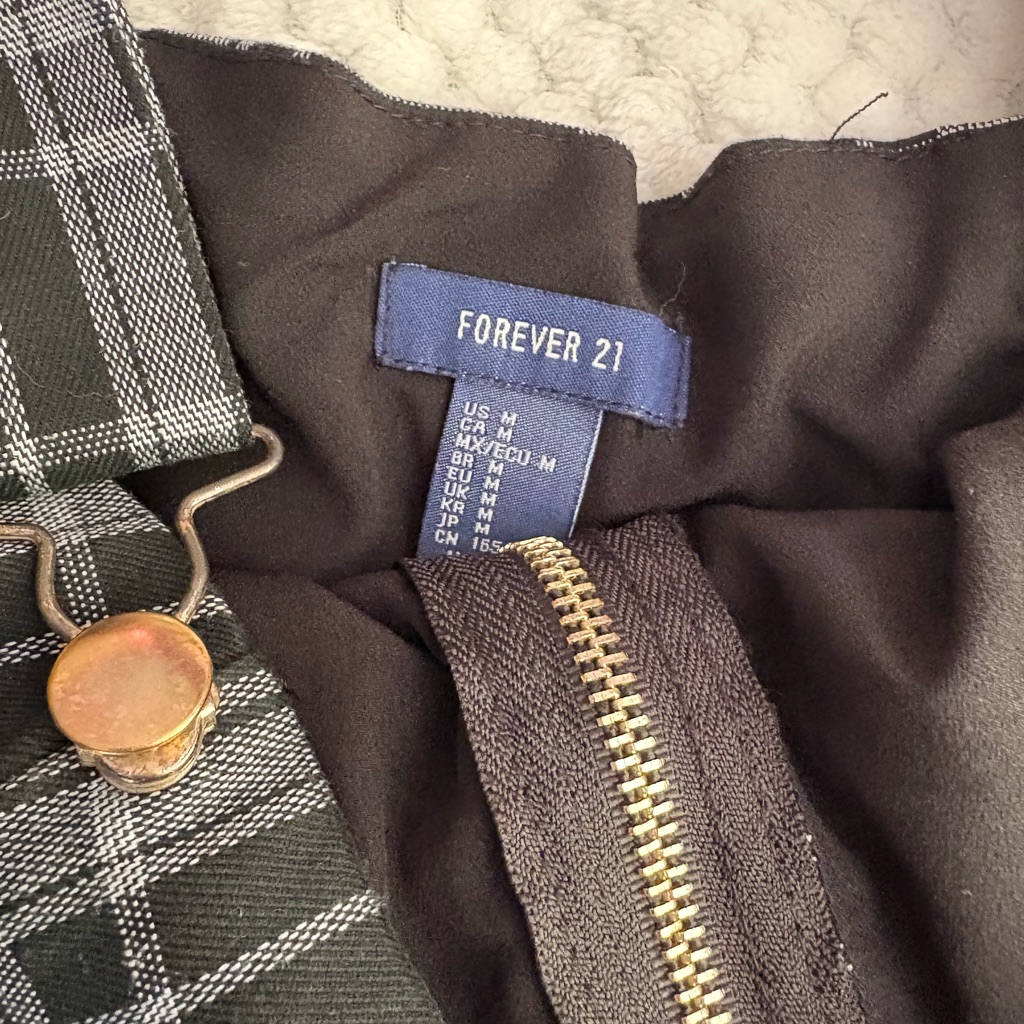 Forever 21 Black Plaid Mini Dress